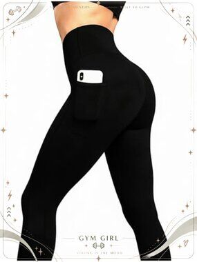 High Waisted Tummy Control Compression Leggings Yoga Pants Pockets